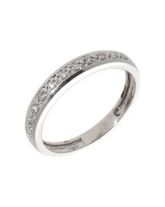 Pre-Owned 9ct White Gold 0.10 Carat Diamond Half Eternity Ring