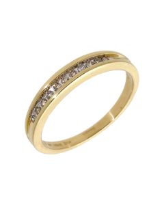 Pre-Owned 9ct Yellow Gold 0.10 Carat Diamond Half Eternity Ring