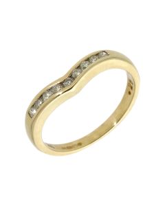 Pre-Owned 9ct Yellow Gold 0.25 Carat Diamond Half Wishbone Ring