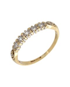 Pre-Owned 9ct Yellow Gold 0.16 Carat Diamond Half Eternity Ring