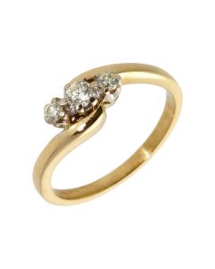 Pre-Owned 18ct Yellow Gold 0.25 Carat Diamond Trilogy Twist Ring