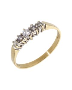 Pre-Owned 9ct Yellow Gold 0.25 Carat Diamond 5 Stone Dress Ring