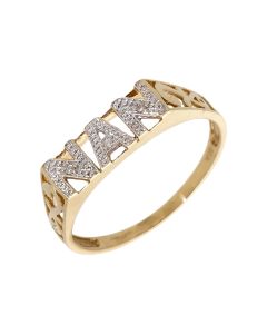 Pre-Owned 9ct Yellow Gold Diamond Set Nan Ring