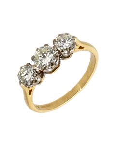 Pre-Owned 18ct Yellow Gold 1.20 Carat Diamond Trilogy Ring