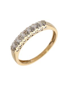 Pre-Owned 9ct Gold Illusion Set Diamond Half Eternity Ring