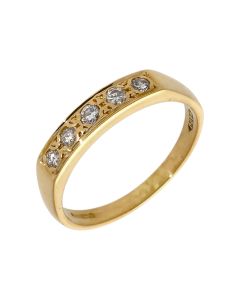 Pre-Owned 18ct Gold 0.25 Carat Diamond 5 Stone Eternity Ring