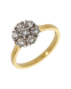 As New 9ct Yellow Gold Diamond Cluster Ring