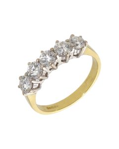 Pre-Owned 18ct Gold 1.30 Carat Diamond 5 Stone Eternity Ring