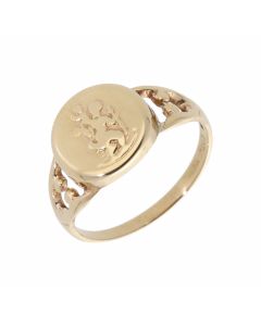 Pre-Owned 9ct Yellow Gold St.Christopher Coin Style Dress Ring