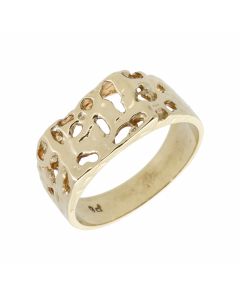 Pre-Owned 9ct Yellow Gold Nugget Signet Ring