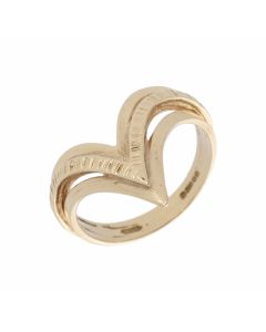Pre-Owned 9ct Yellow Gold Multi Row Wishbone Ring