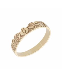Pre-Owned 9ct Yellow Gold Patterned Band Ring