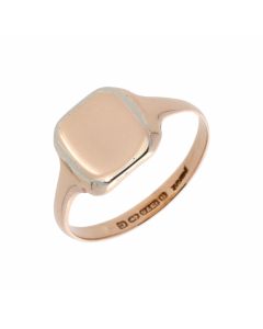 Pre-Owned 9ct Pale Rose Gold Polished Signet Ring