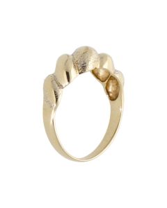 Pre-Owned 9ct Yellow Gold Textured Wave Dress Ring