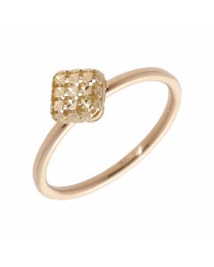 Pre-Owned 9ct Yellow Gold Faceted Cube Dress Ring