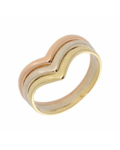 Pre-Owned 18ct Yellow Rose & White Gold Wishbone Ring