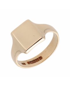 Pre-Owned 9ct Yellow Gold Polished Rectangle Signet Ring