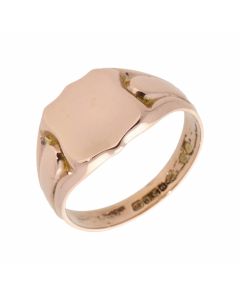Pre-Owned 9ct Rose Gold Shield Signet Ring