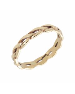 Pre-Owned 9ct Yellow Gold Weave Band Ring