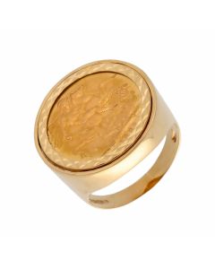 Pre-Owned 1898 Full Sovereign Coin In 9ct Gold Ring Mount