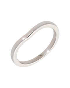 Pre-Owned 9ct White Gold Wave Wishbone Ring