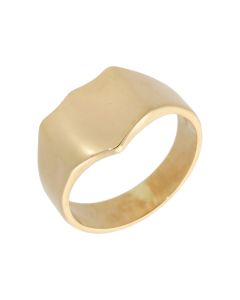 Pre-Owned 9ct Yellow Gold Shield Signet Ring