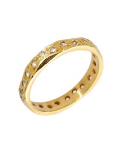 Pre-Owned 18ct Yellow Gold Cubic Zirconia Set 3mm Band Ring