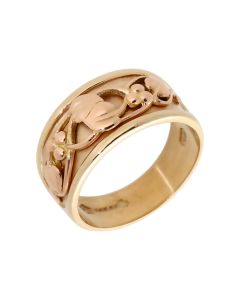 Pre-Owned 9ct Yellow & Rose Gold Vine Band Ring
