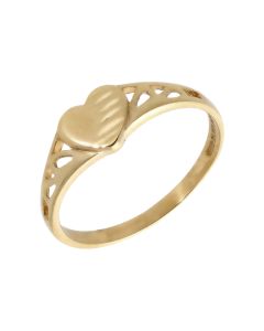 Pre-Owned 9ct Yellow Gold Heart Signet Ring