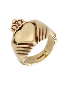 Pre-Owned 9ct Yellow Gold Heavy Claddagh Ring