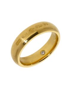 Pre-Owned 18ct Yellow Gold 5mm Hallmarked Detail Band Ring