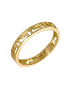 Pre-Owned 18ct Yellow Gold Greek Key Band Dress Ring
