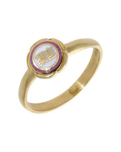 Pre-Owned 14ct Gold & Enamel Symbol Dress Ring