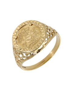 Pre-Owned 9ct Yellow Gold George & Dragon Coin Style Dress Ring