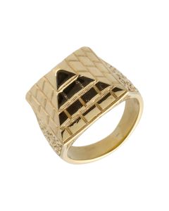 Pre-Owned 9ct Yellow Gold Heavy Pyramid Ring