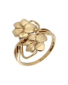 Pre-Owned 9ct Yellow Gold Floral Dress Ring