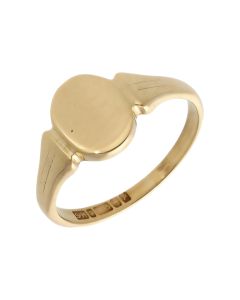 Pre-Owned 9ct Yellow Gold Polished Oval Signet Ring