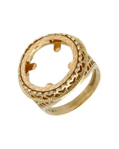 Pre-Owned 9ct Yellow Gold 1/10 Krugerrand Coin Ring Mount