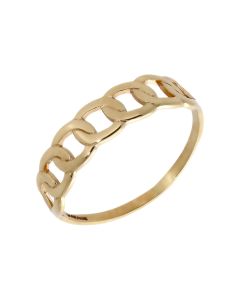 Pre-Owned 9ct Yellow Gold Curb Link Dress Ring