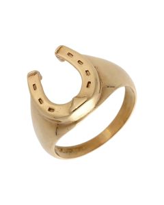 Pre-Owned Vintage 1973 9ct Yellow Gold Horseshoe Dress Ring
