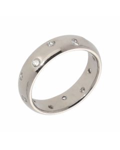 Pre-Owned Palladium 6mm Diamond Set Wedding Band Ring