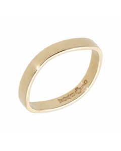 Pre-Owned 9ct Yellow Gold 3mm Wave Band Ring
