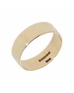 Pre-Owned 9ct Yellow Gold 6mm Wedding Band Ring