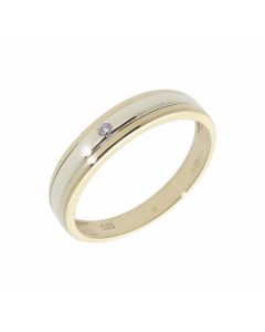 Pre-Owned 9ct Yellow & White Gold Diamond Set Wedding Ring