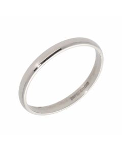 Pre-Owned 9ct White Gold 2mm Wedding Band Ring
