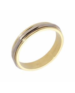 Pre-Owned 9ct Yellow & White Gold 3mm Wedding Band Ring
