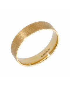 Pre-Owned 9ct Yellow Gold 5mm Brushed Wedding Band Ring