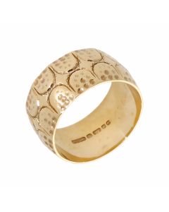 Pre-Owned 9ct Yellow Gold 10mm Patterned Wedding Band Ring
