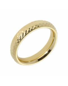 Pre-Owned 9ct Yellow Gold 5mm Hollow Patterned Wedding Band Ring