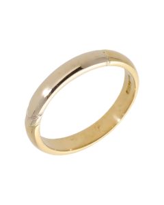 Pre-Owned 18ct Yellow & White Gold Wedding Band Ring
